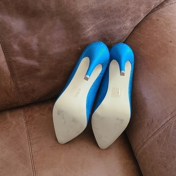 Call It Spring Mermaid Stiletto Heels with Blue Scale Mermaid Print, Size 9 - Picture 8 of 10